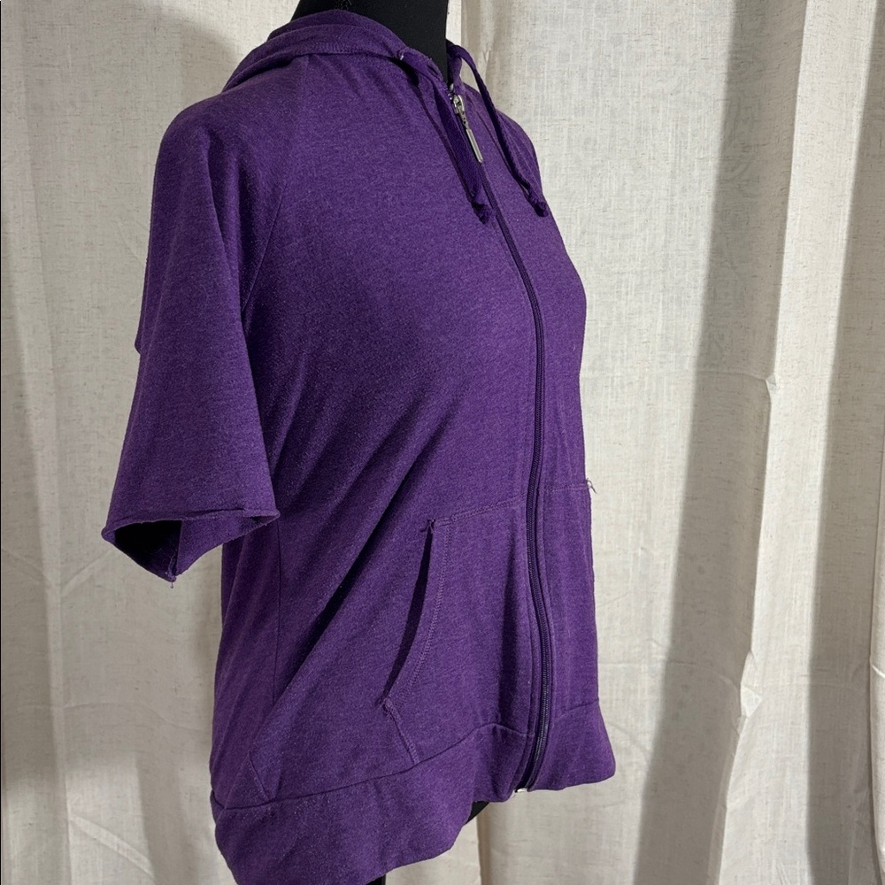 Champion Deep Purple Short Sleeve Zip Up Hoodie - Picture 3 of 5
